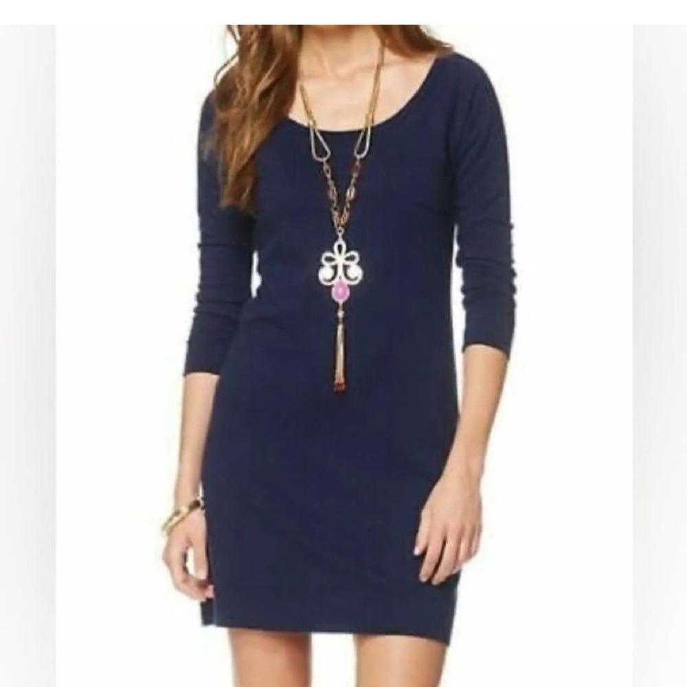 Lilly Pulitzer Navy Blue Preston French Terry Mini‎ Dress Size XS